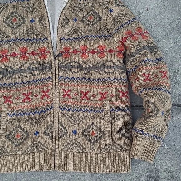 L.L Bean  wool sweater jacket  fleece lined - Picture 4 of 16